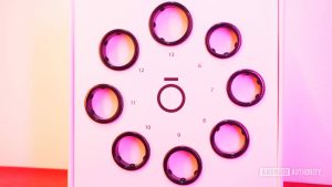 The new Oura Ring 5 Sizing Kit box and the colorful plastic sizing rings inside